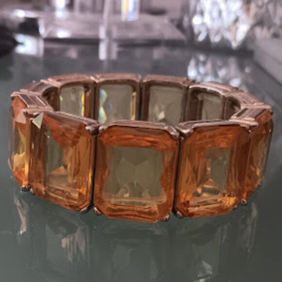 LEE By LEE ANGEL 12KT GP By The Sea Gold Yellow-Orange Cube Bracelet - Picture 2 of 5